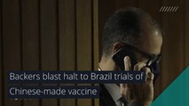 Backers blast halt to Brazil trials of Chinese-made vaccine, and other top stories in health from November 11, 2020.