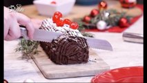 Receta de tronco navideño sabor chocolate para Navidad