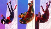 Spider-Man Miles Morales - Jumping From Highest Building w_ALL SUITS