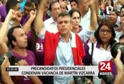 Precandidatos presidenciales condenan vacancia de Martín Vizcarra