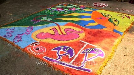 Rangoli making on the auspicious occasion of Diwali Festival