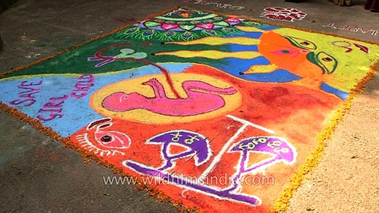 Rangoli making on the auspicious occasion of Diwali Festival