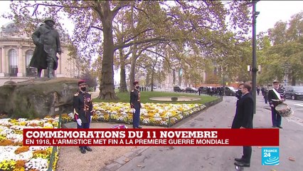 Commémorations du 11-Novembre : minute de silence devant la statue de Georges Clémenceau
