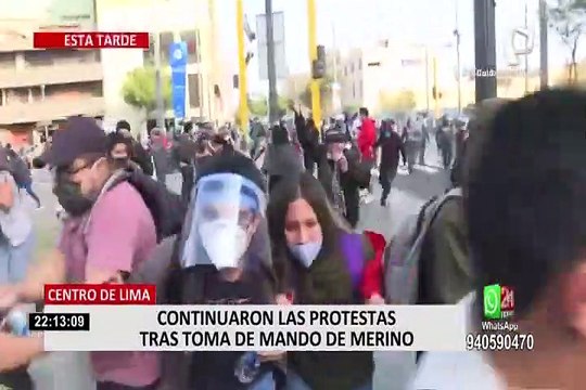 Plaza San Martín: PNP dispersa con gases lacrimógenos a manifestantes que de nuevo se reunían