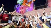 Bihar verdict: BJP workers reach party headquarters to celebrate victory