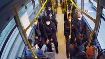Bursa'da taciz iddiası sonrası otobüs karıştı, yaşananlar kamerada