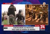 Protestas de noche: Manifestantes y PNP se enfrentaron en el Centro de Lima