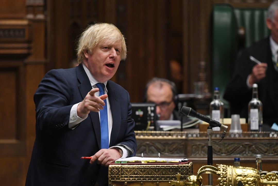 Boris Johnson faces Sir Keir Starmer during Prime Minister's Questions