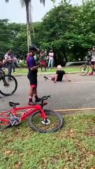Este señor fue despojado ayer de su bicicleta en el Mirador Sur, a punta de pistola por un atracador cuando se desplazaba en esa vía.