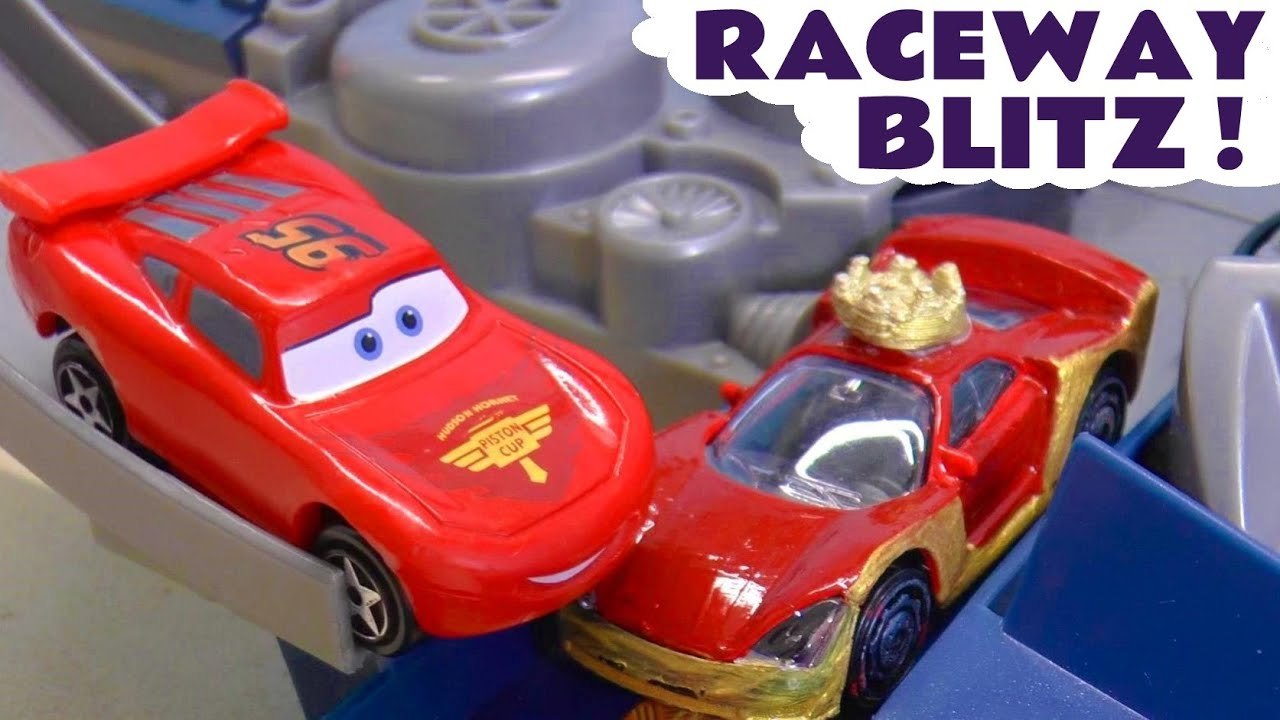 Hot Wheels Racing Challenge Raceway Blitz with Disney Cars McQueen and Marvel Avengers and DC Comics Superheroes in this Family Friendly Funlings Race Full Episode English Toy Story for Kids from a Kid Friendly Family Channel