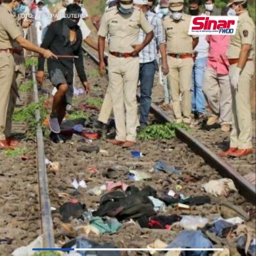 16 pekerja migran tertidur di landasan digilis kereta api