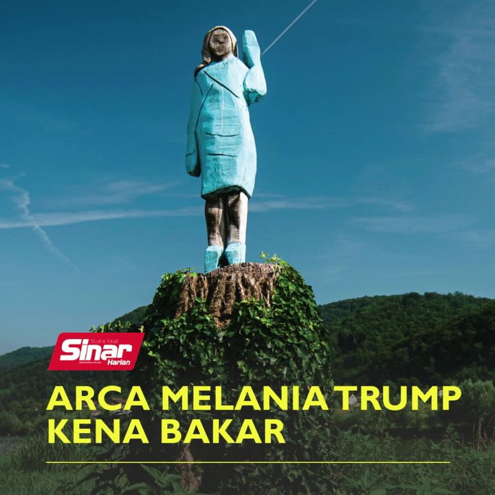 Arca Melania Trump kena bakar