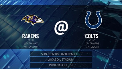 Ravens @ Colts Game Preview for SUN, NOV 08 - 02:00 PM ET EST