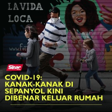 Covid-19: Kanak-kanak di Sepanyol kini dibenar keluar rumah selepas 44 hari terkurung