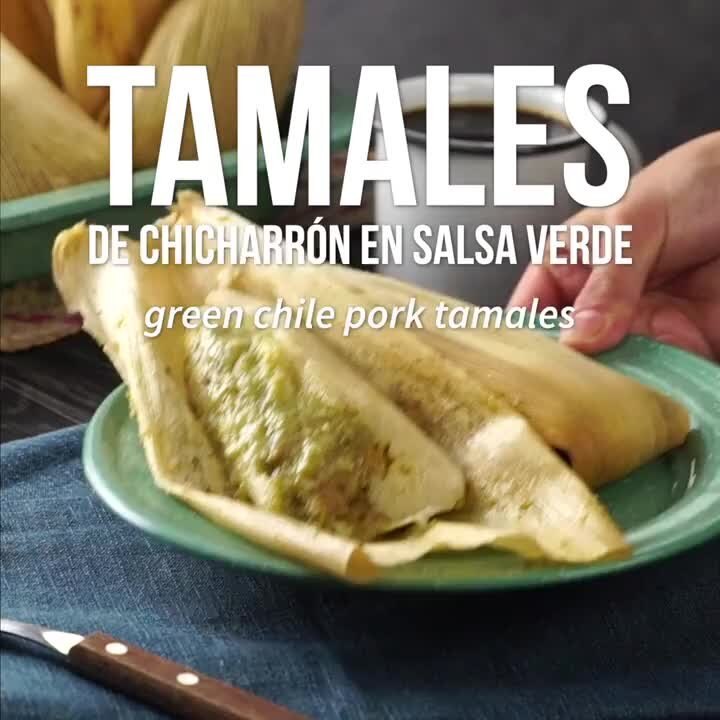 Chicharrón Tamales in Green Sauce