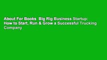 About For Books  Big Rig Business Startup: How to Start, Run & Grow a Successful Trucking Company