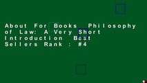 About For Books  Philosophy of Law: A Very Short Introduction  Best Sellers Rank : #4