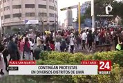 Vacancia presidencial: Marchas y cacerolazos se registraron en distintos distritos de Lima