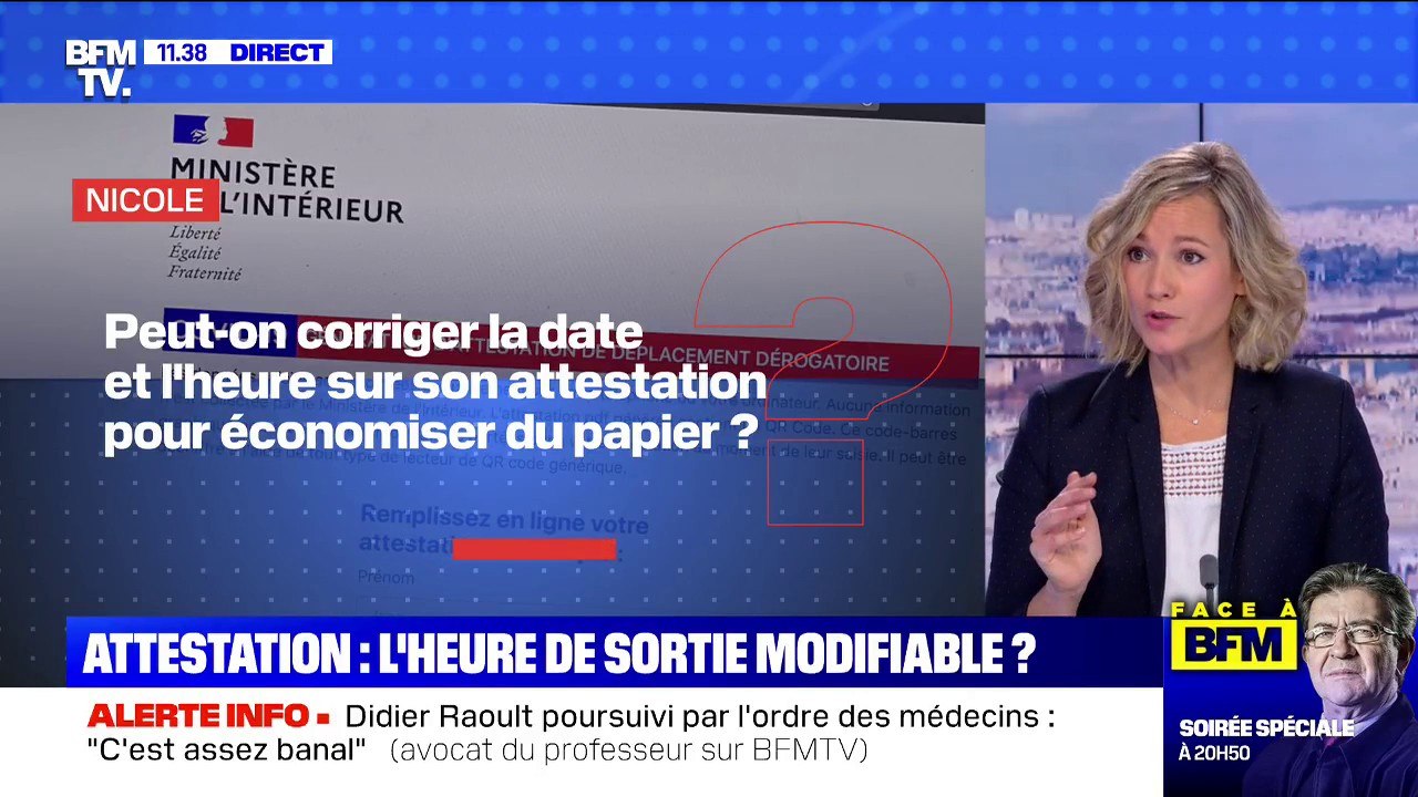 Peut-on corriger la date et l'heure sur son attestation pour économiser du papier ? BFMTV répond à vos questions