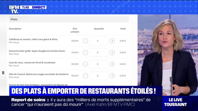 Des plats à emporter de restaurants étoilés moins chers