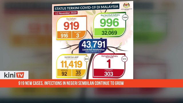 Covid-19: 919 new cases, infections in Negeri Sembilan continue to grow