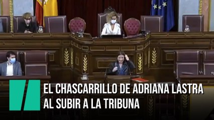 El chascarrillo de Adriana Lastra al subir a la tribuna