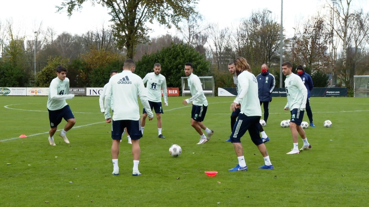 Entrenamiento de la Selección española en Ámsterdam antes de viajar a Basilea