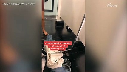 Soyunma kabininde taciz skandalı! Genç kadın röntgenciyi suçüstü yakaladı