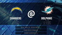 Chargers @ Dolphins Game Preview for SUN, NOV 15 - 05:05 PM ET EST