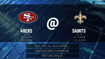 49 Ers @ Saints Game Preview for SUN, NOV 15 - 05:25 PM ET EST
