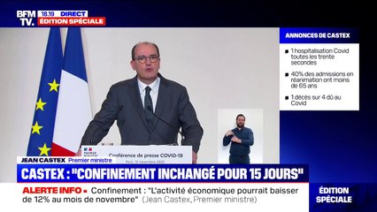 Jean Castex envisage "des premières mesures d'allègement" qui "pourraient intervenir à compter du 1er décembre"