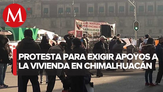 Habitantes de Chimalhuacán protestan en Zócalo de CdMx