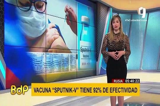 Rusia asegura que vacuna Sputnik V tiene una eficacia del 92%