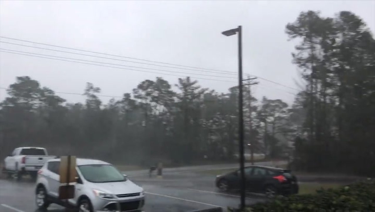 Wicked wind and drenching rain fell