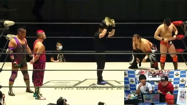 Kengo Mashimo & Tatsuya Hanami (c) vs. The Andrew Kingdom (Shigehiro Irie & The Andrew King Takuma)