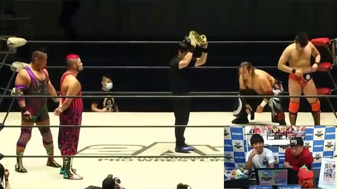 Kengo Mashimo & Tatsuya Hanami (c) vs. The Andrew Kingdom (Shigehiro Irie & The Andrew King Takuma)
