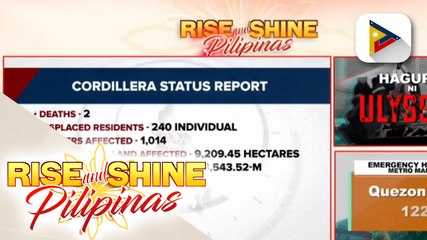 2 kumpirmadong nasawi sa Cordillera dahil sa pananalasa ng bagyong #UlyssesPH