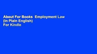 About For Books  Employment Law (in Plain English)  For Kindle