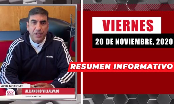 Resumen de noticias viernes 20 de noviembre 2020 / Panorama Informativo / 88.9 Noticias
