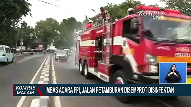 Imbas Kerumunan Acara FPI, Jalan Petamburan Disemprot Disinfektan