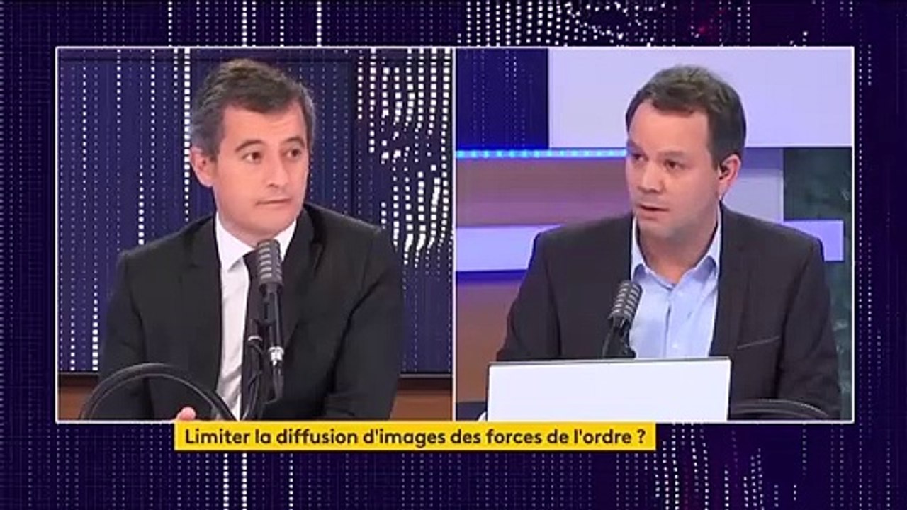 Loi "sécurité globale": Gérald Darmanin affirme qu'"il faudra flouter les visages des policiers et des gendarmes" avant de diffuser les images sur Internet - VIDEO