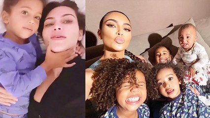 Naughty Yet Cute: Watch Kim Kardashian’s Son Saint Showers “Savage” Kisses On Her