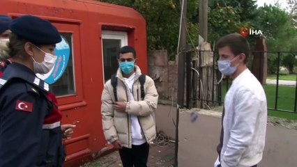 Jandarmadan Sarıyer'de maske ve sigara denetimi
