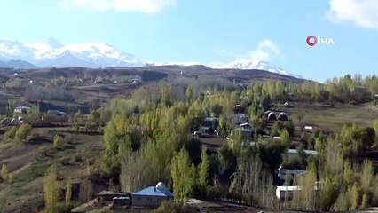 Yüksekova’da karla gelen sonbahar güzelliği