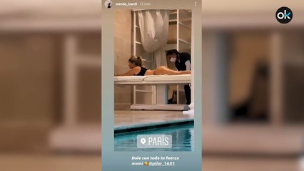 Wanda Nara publica un vídeo mientras le dan un masaje