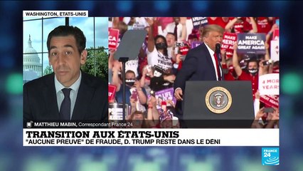 Transition à la Maison Blanche : "aucune preuve" de fraude, Donald Trump reste dans le déni