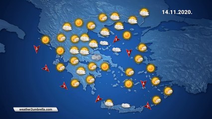 Η πρόβλεψη του καιρού για τo Σάββατο 14-11-2020