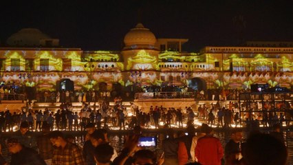 Ayodhya: Laser show organised on the bank of Saryu river