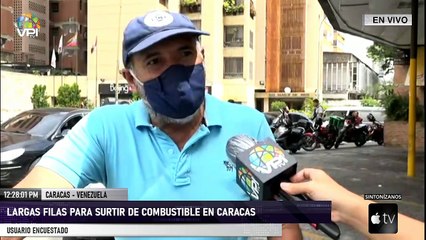Largas filas para surtir de combustible en Caracas - VPItv