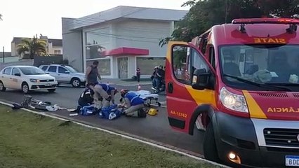 Ciclista é socorrido em acidente no Bairro Parque Verde